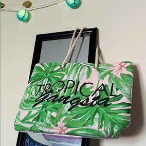 Tropical Gangster Palm Tree Beach Tote